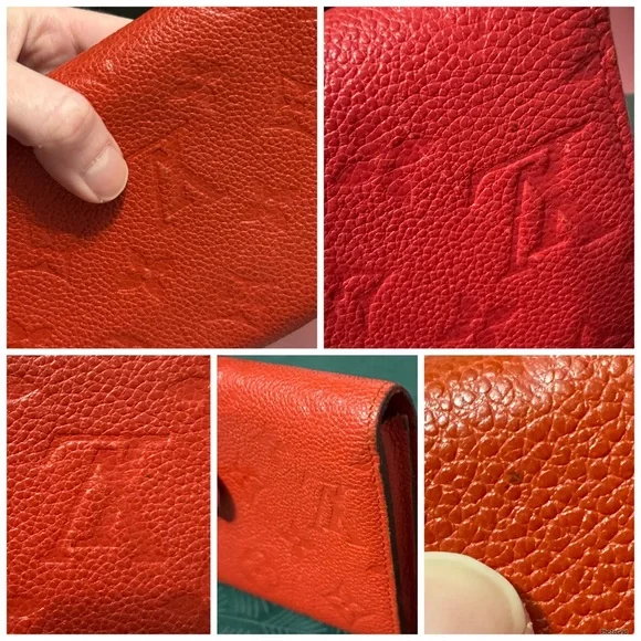 Louis Vuitton AUTHENTIC Monogram Empreinte Curieuse Orient Orange Leather Wallet - Picture 7 of 16